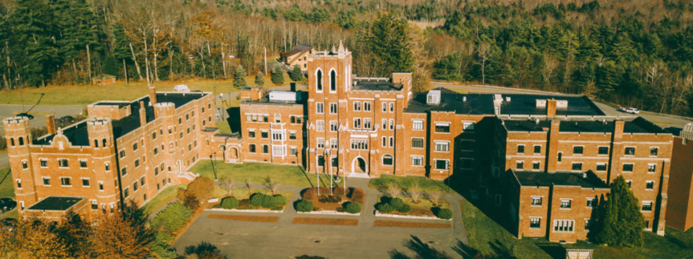 A drone photo of the former Oak-Grove Coburn School, now home to the Maine Criminal Justice Academy.